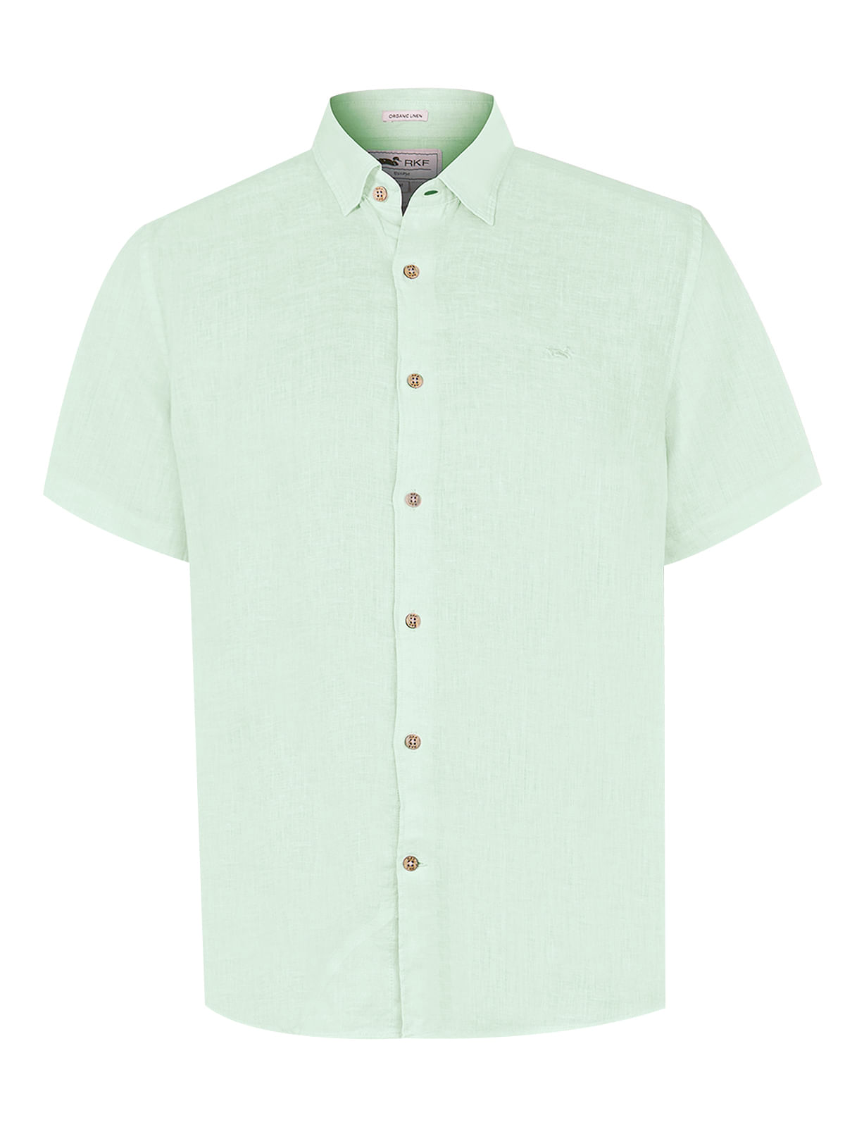 Camisa Lino Orgánico Hombre Linenjer Verde Rockford