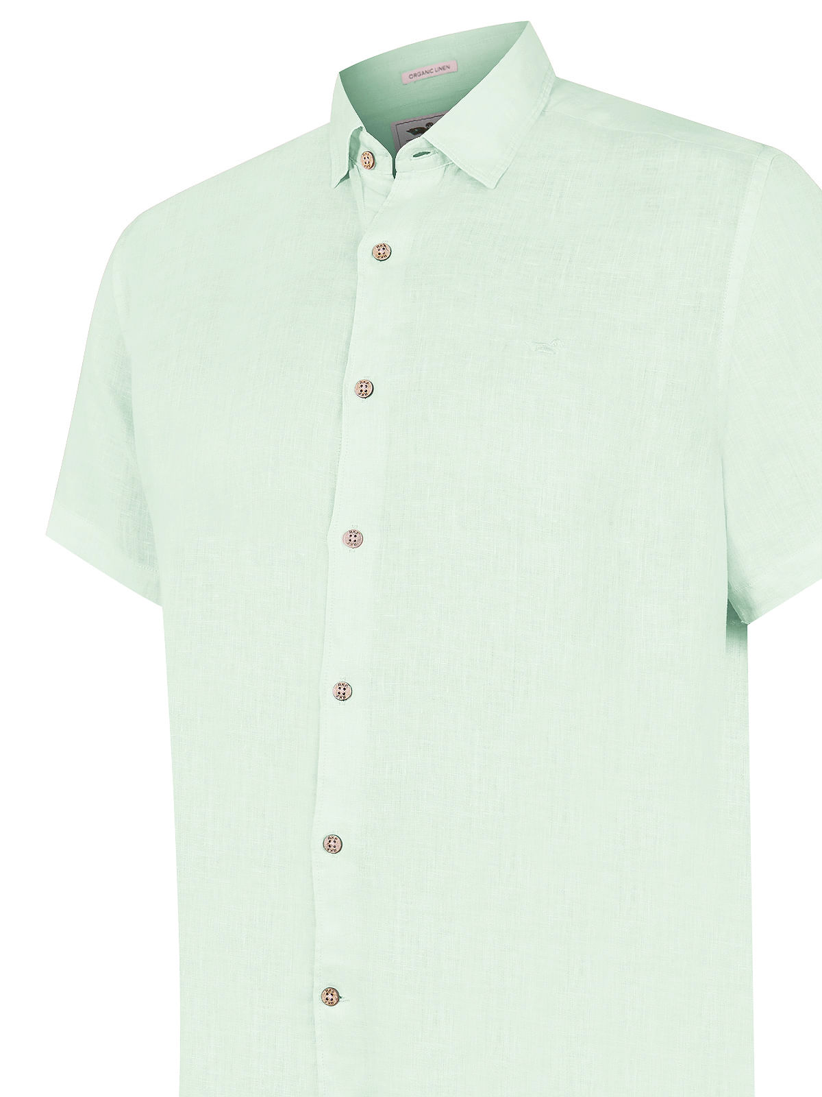 Camisa Lino Orgánico Hombre Linenjer Verde Rockford