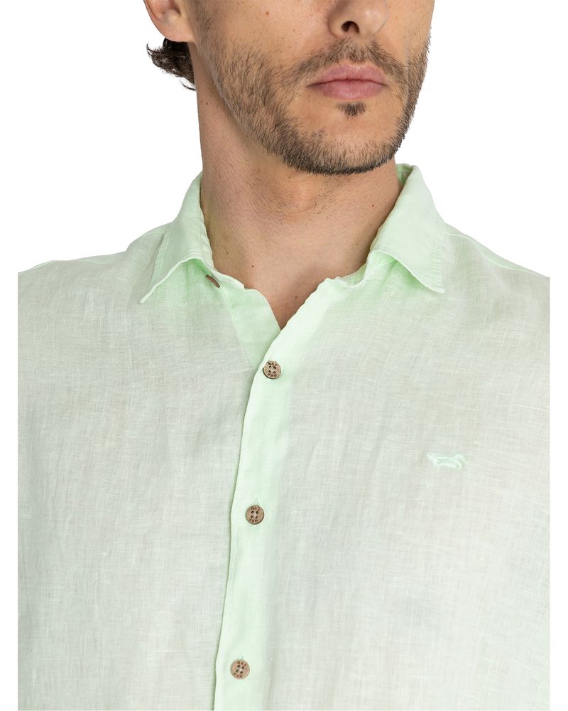 Camisa-Lino-Organico-Hombre-Linenjer-Verde-Rockford