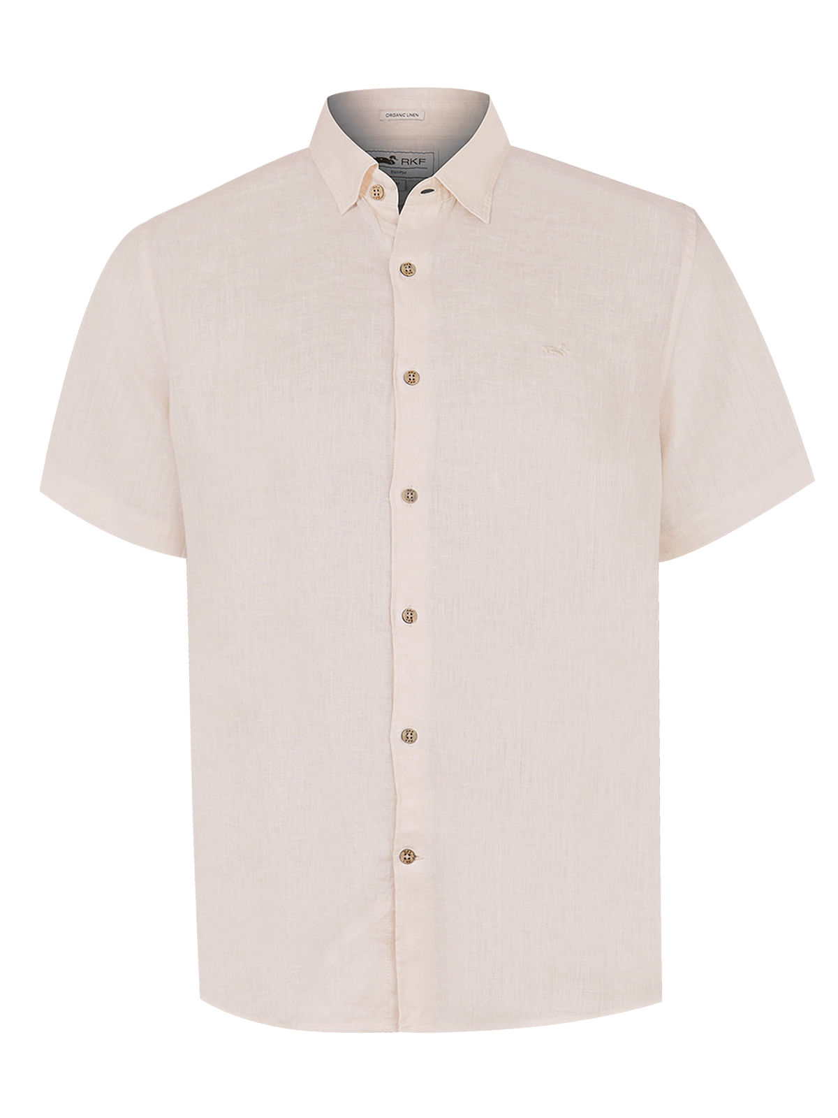 Camisa Lino Orgánico Hombre Linenjer Beige Rockford