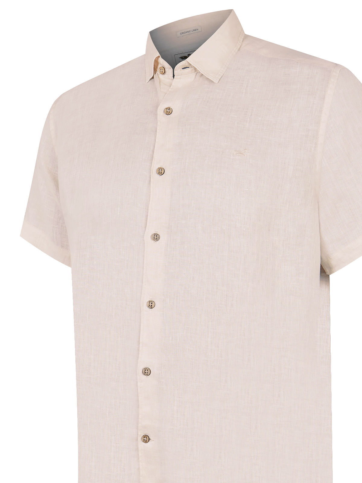 Camisa Lino Orgánico Hombre Linenjer Beige Rockford