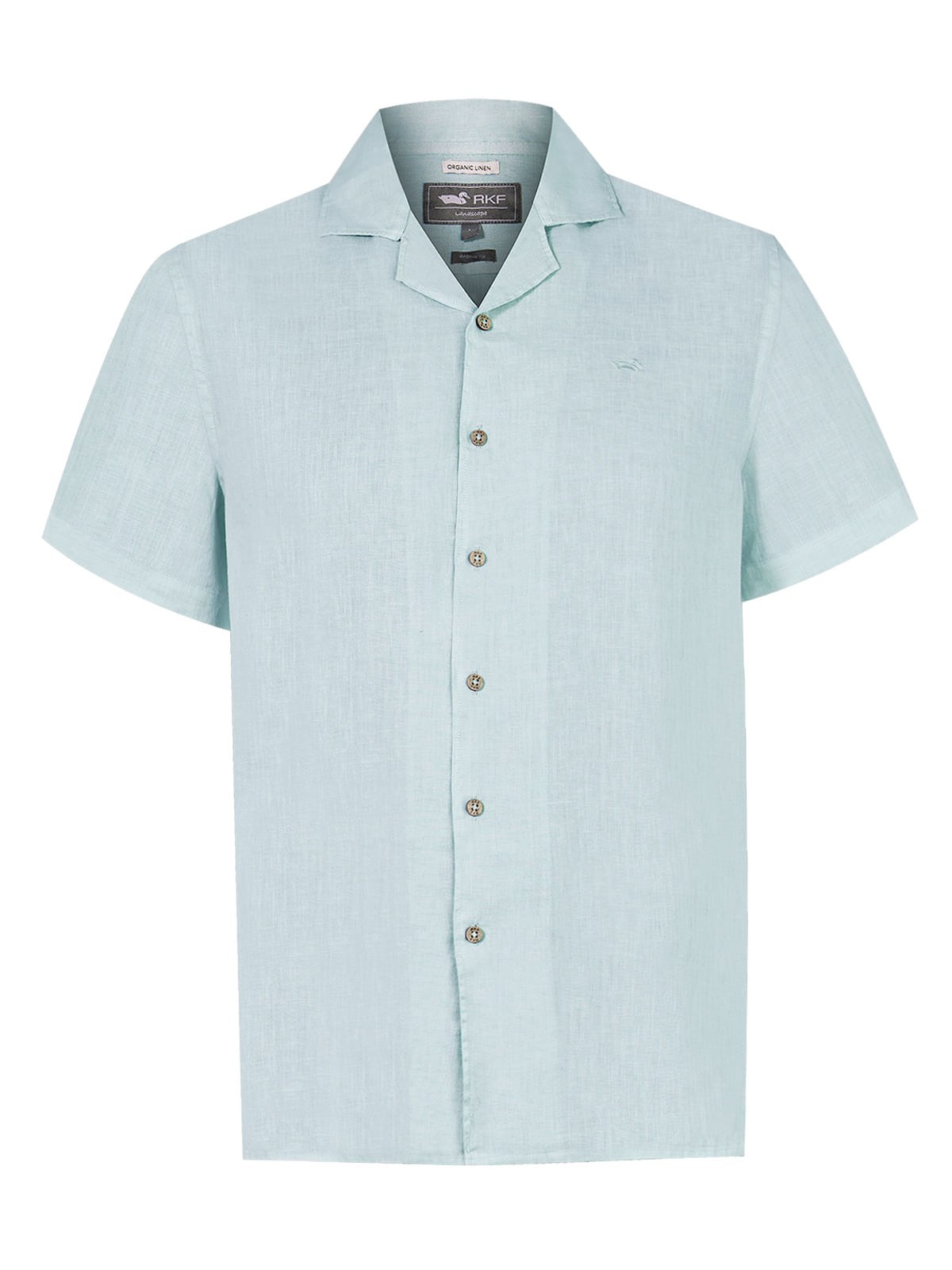 Camisa Lino Orgánico Hombre Braga Verde Rockford