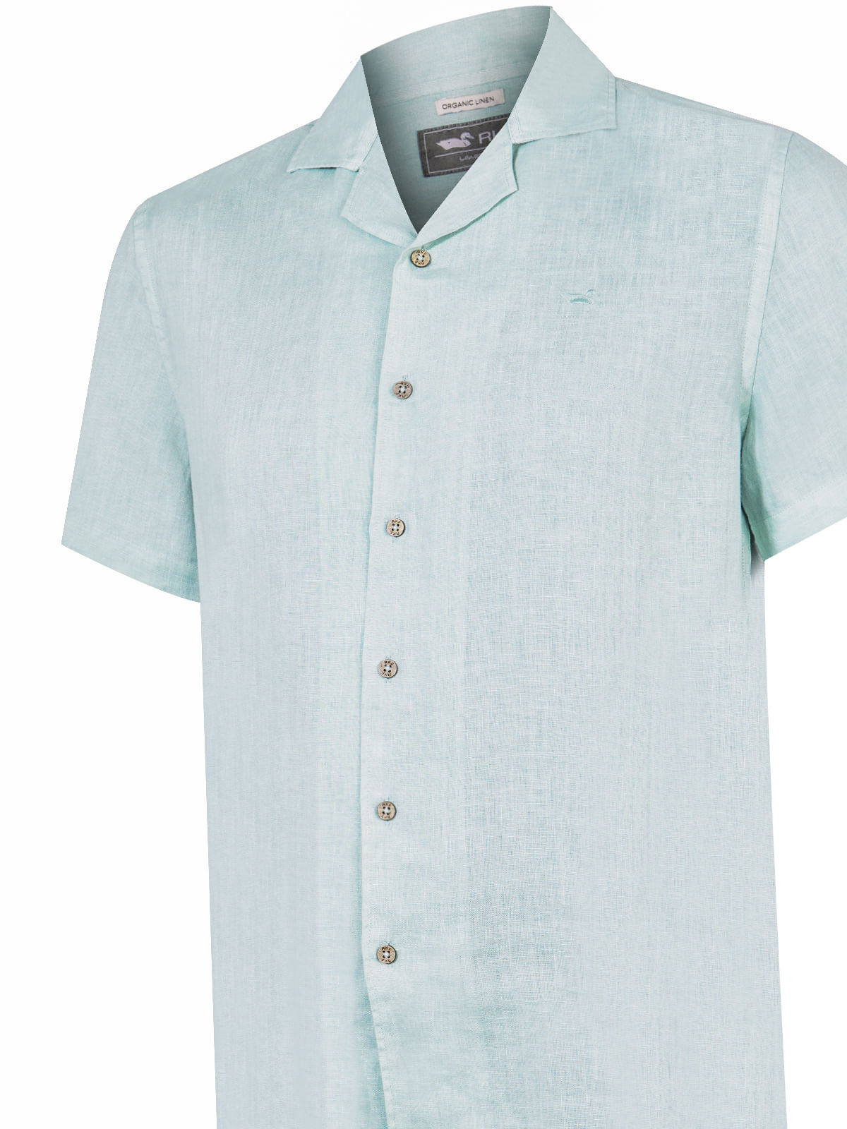 Camisa Lino Orgánico Hombre Braga Verde Rockford