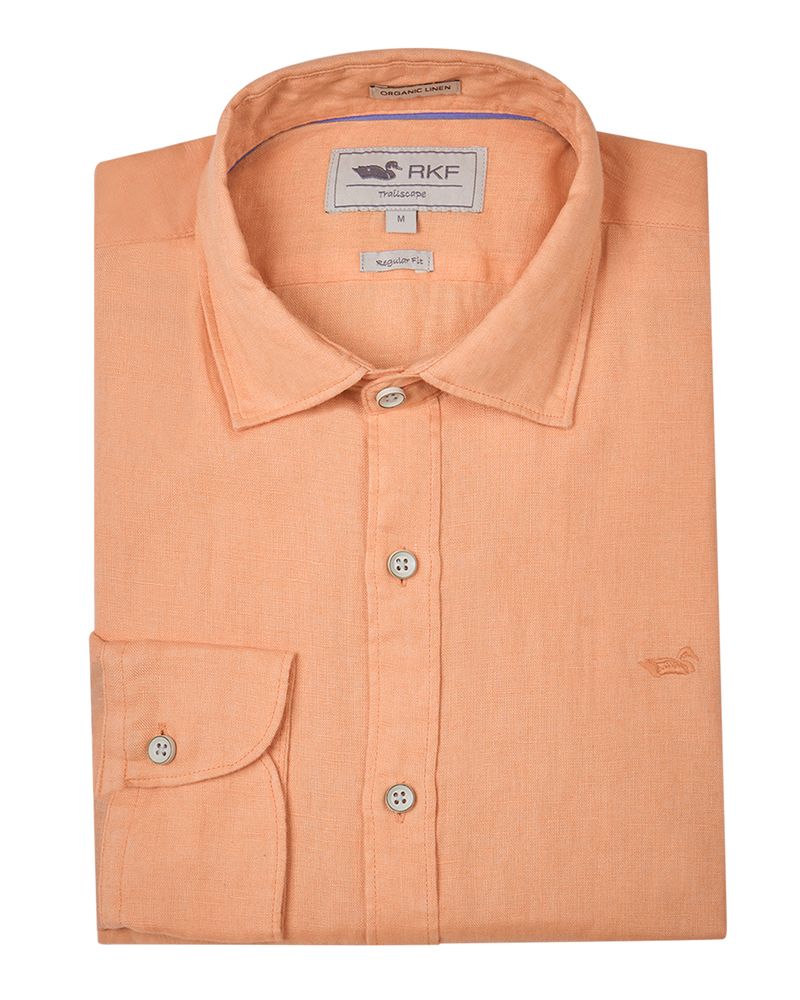 Camisa-Lino-Organico-Hombre-Linensol-Naranjo-Rockford