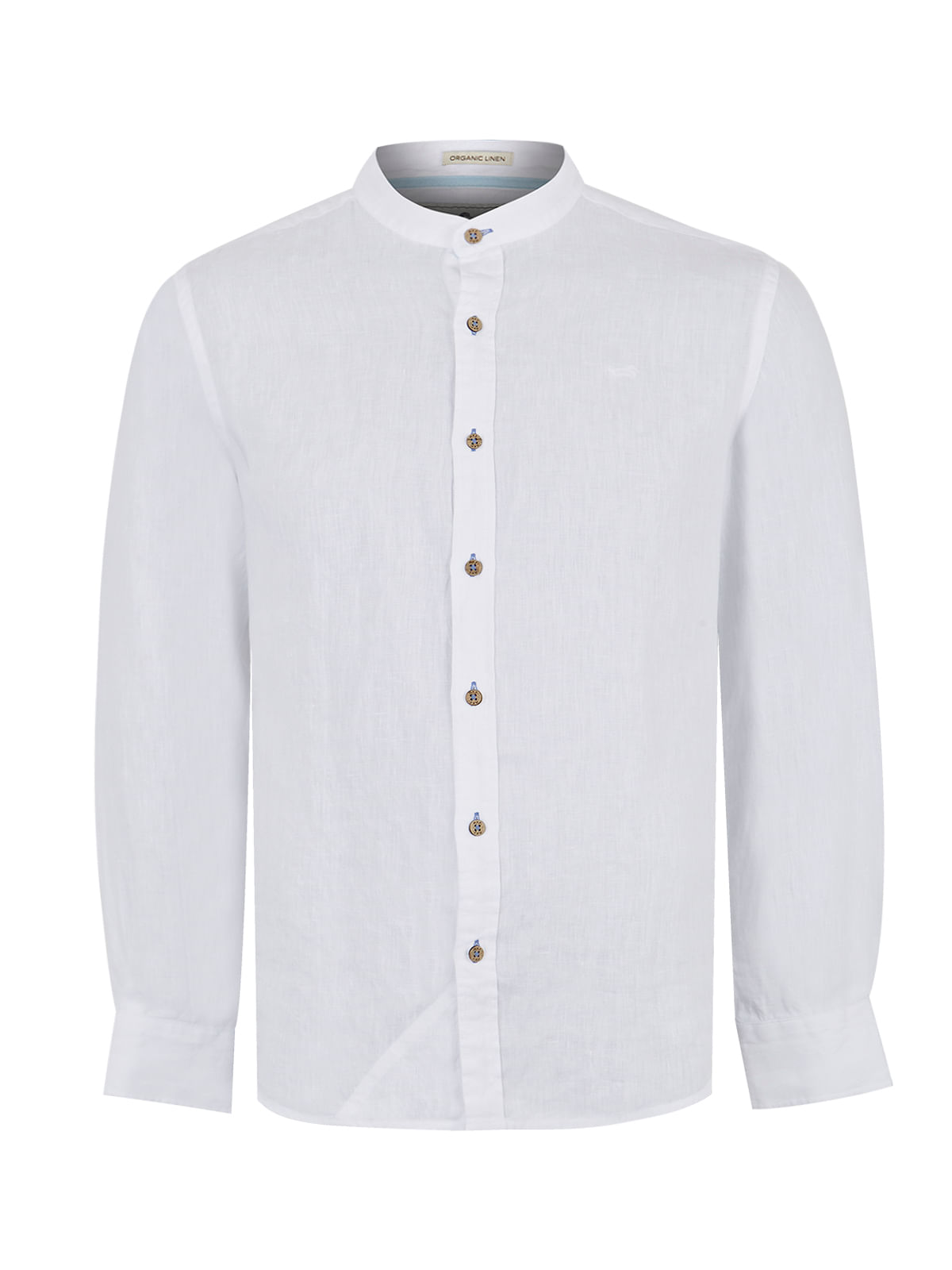 Camisa Lino Orgánico Hombre Linenmao Blanco Rockford