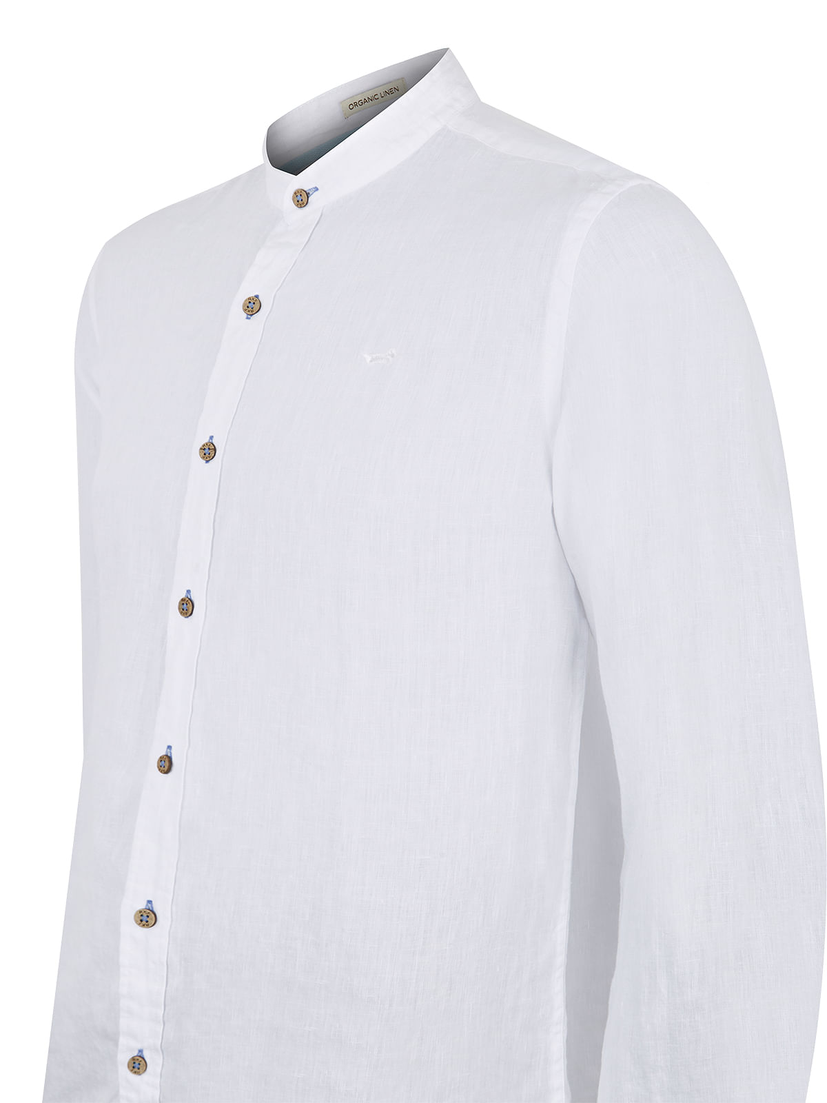 Camisa Lino Orgánico Hombre Linenmao Blanco Rockford