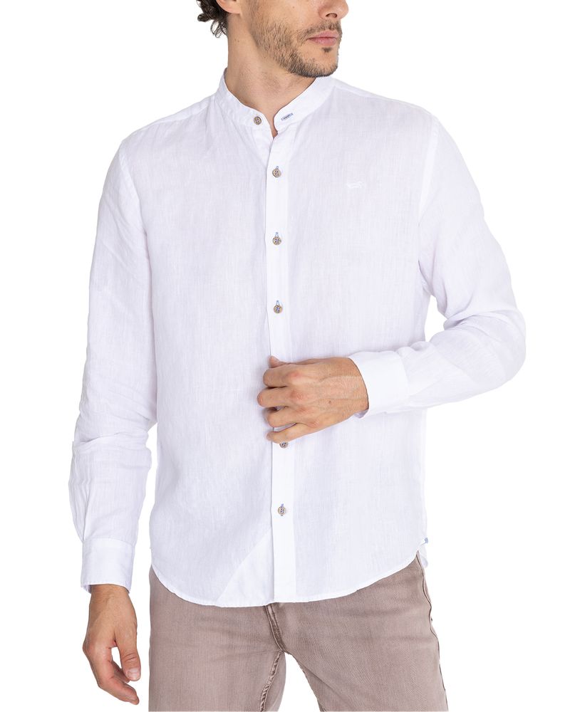 Camisa-Lino-Organico-Hombre-Linenmao-Blanco-Rockford