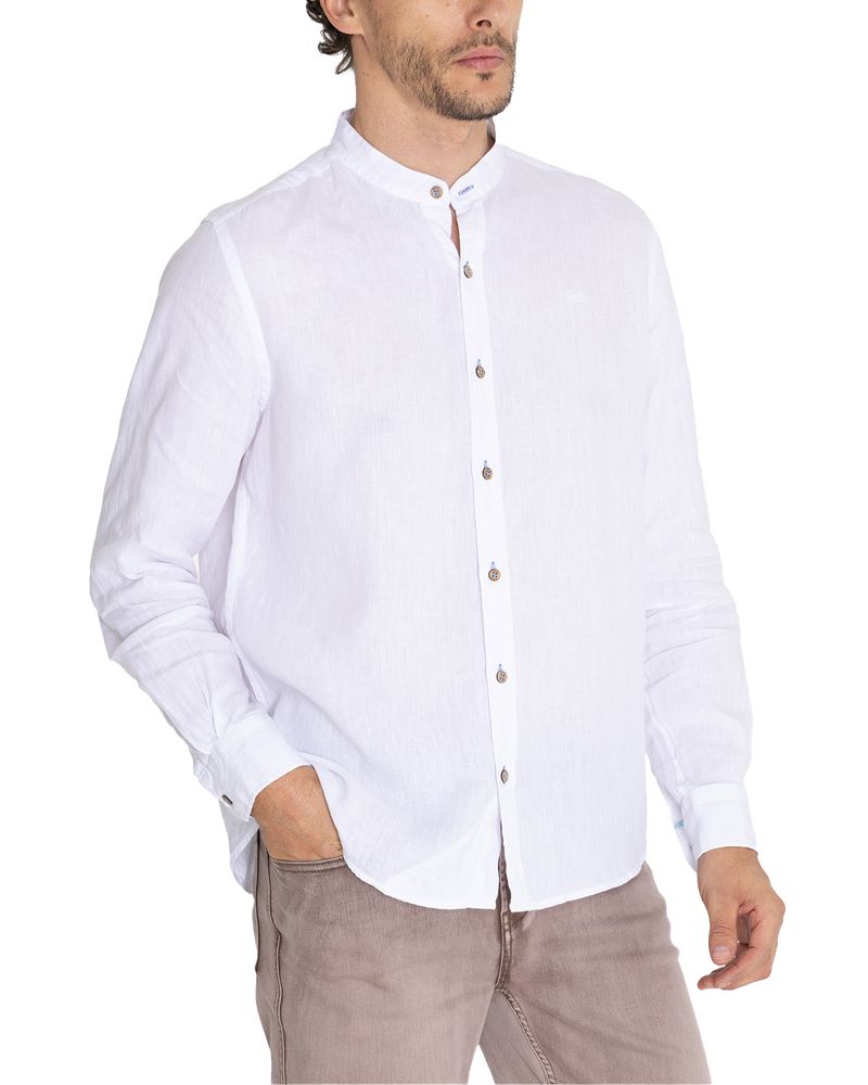 Camisa-Lino-Organico-Hombre-Linenmao-Blanco-Rockford
