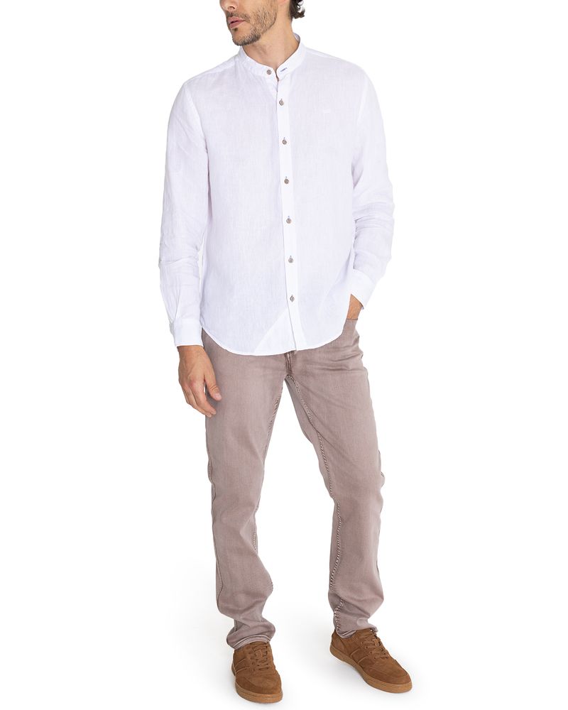 Camisa-Lino-Organico-Hombre-Linenmao-Blanco-Rockford