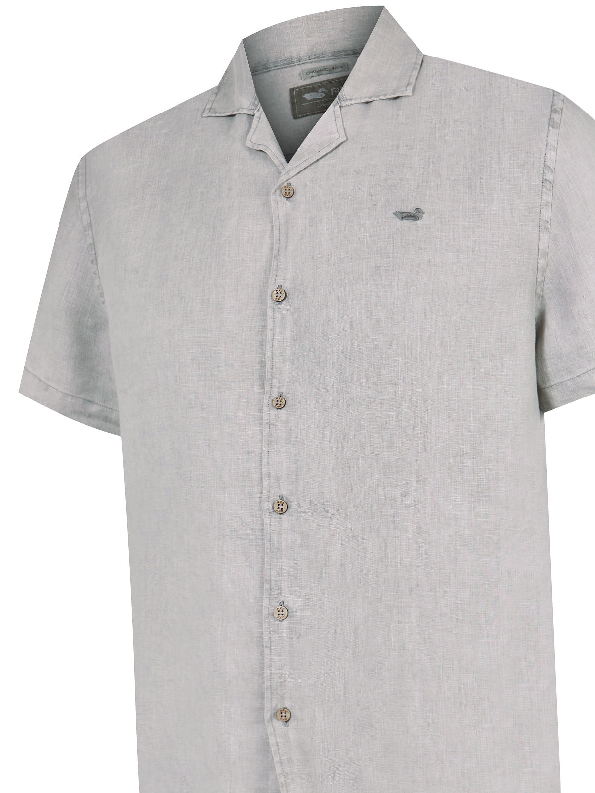 Camisa Lino Orgánico Hombre Braga Gris Rockford