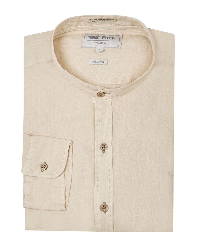 Camisa-Lino-Organico-Hombre-Linenmao-Beige-Rockford