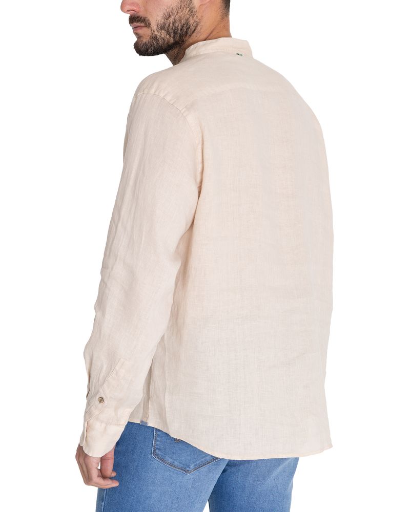 Camisa-Lino-Organico-Hombre-Linenmao-Beige-Rockford
