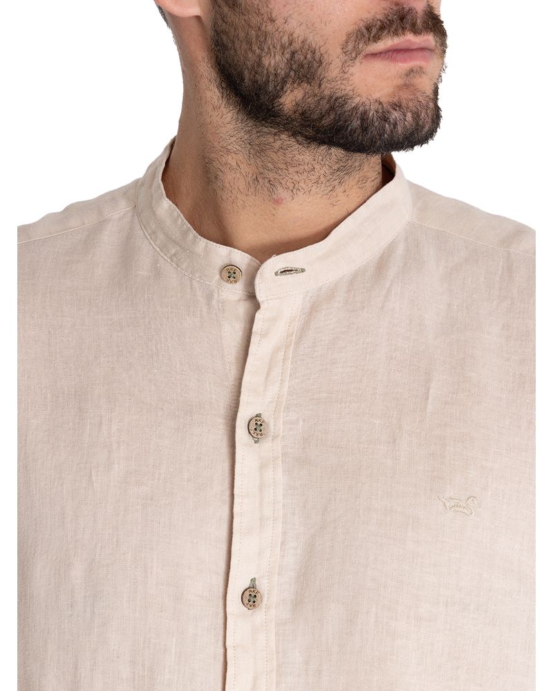 Camisa-Lino-Organico-Hombre-Linenmao-Beige-Rockford