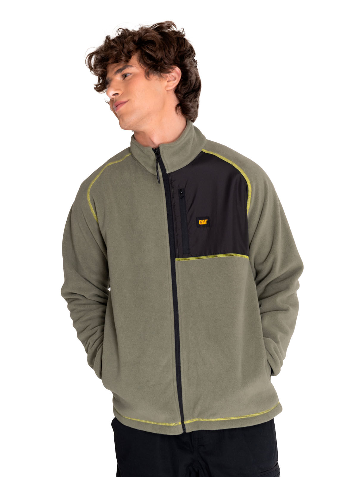 Polar Casual Hombre POLAR FLEECE FULL ZIP JACKET Verde CAT