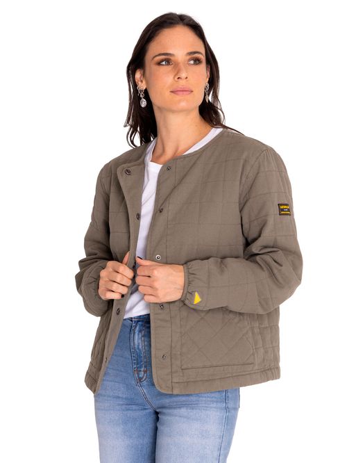 Chaqueta Casual Mujer Heritage Uniform Lightweight Quilted Jacket Verde Cat