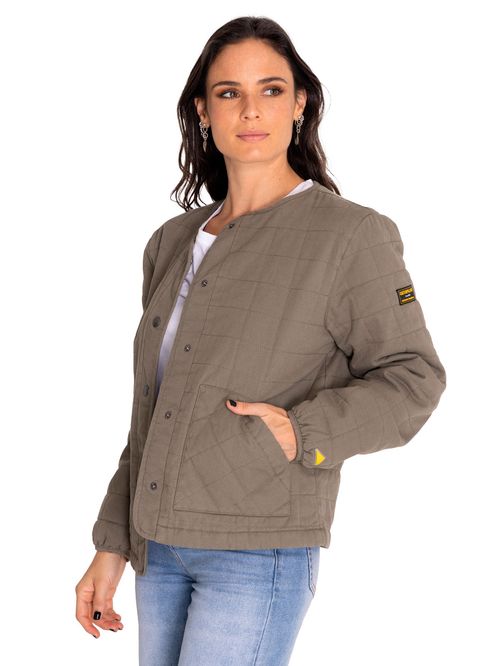 Chaqueta Casual Mujer Heritage Uniform Lightweight Quilted Jacket Verde Cat