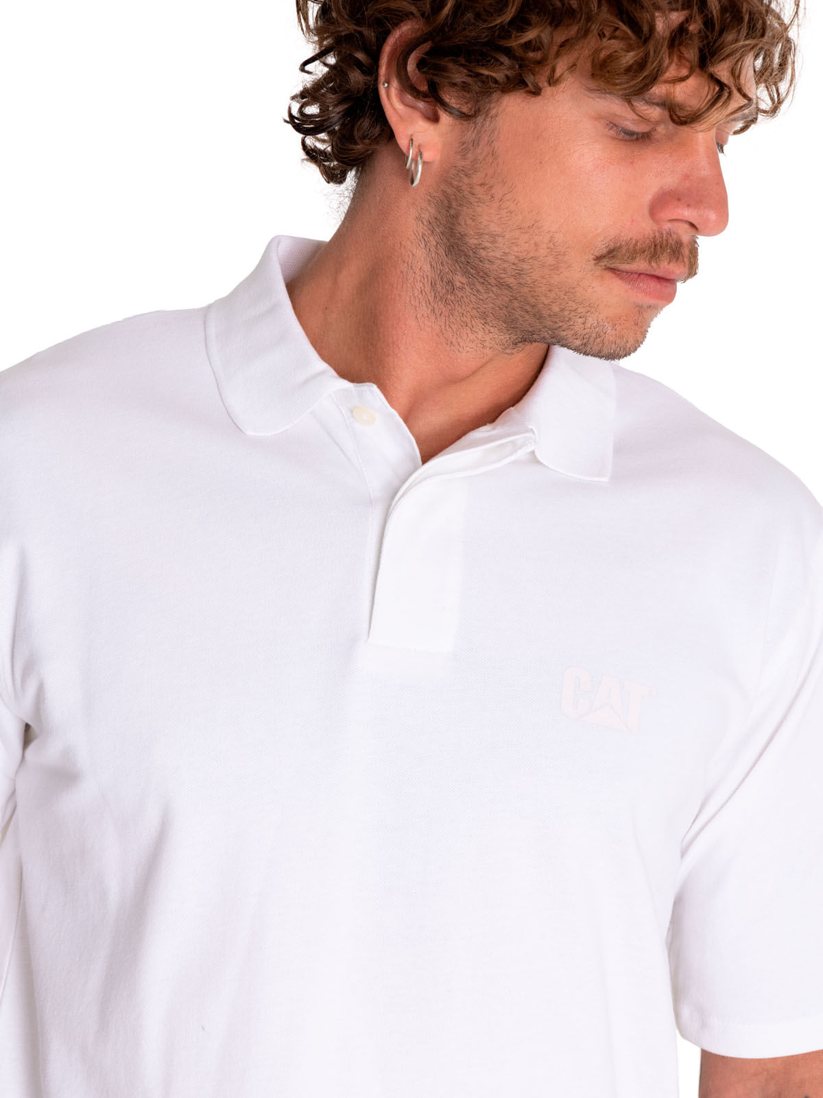 Polera Polo Casual Hombre CAT LOGO PIQUE POLO Blanco CAT