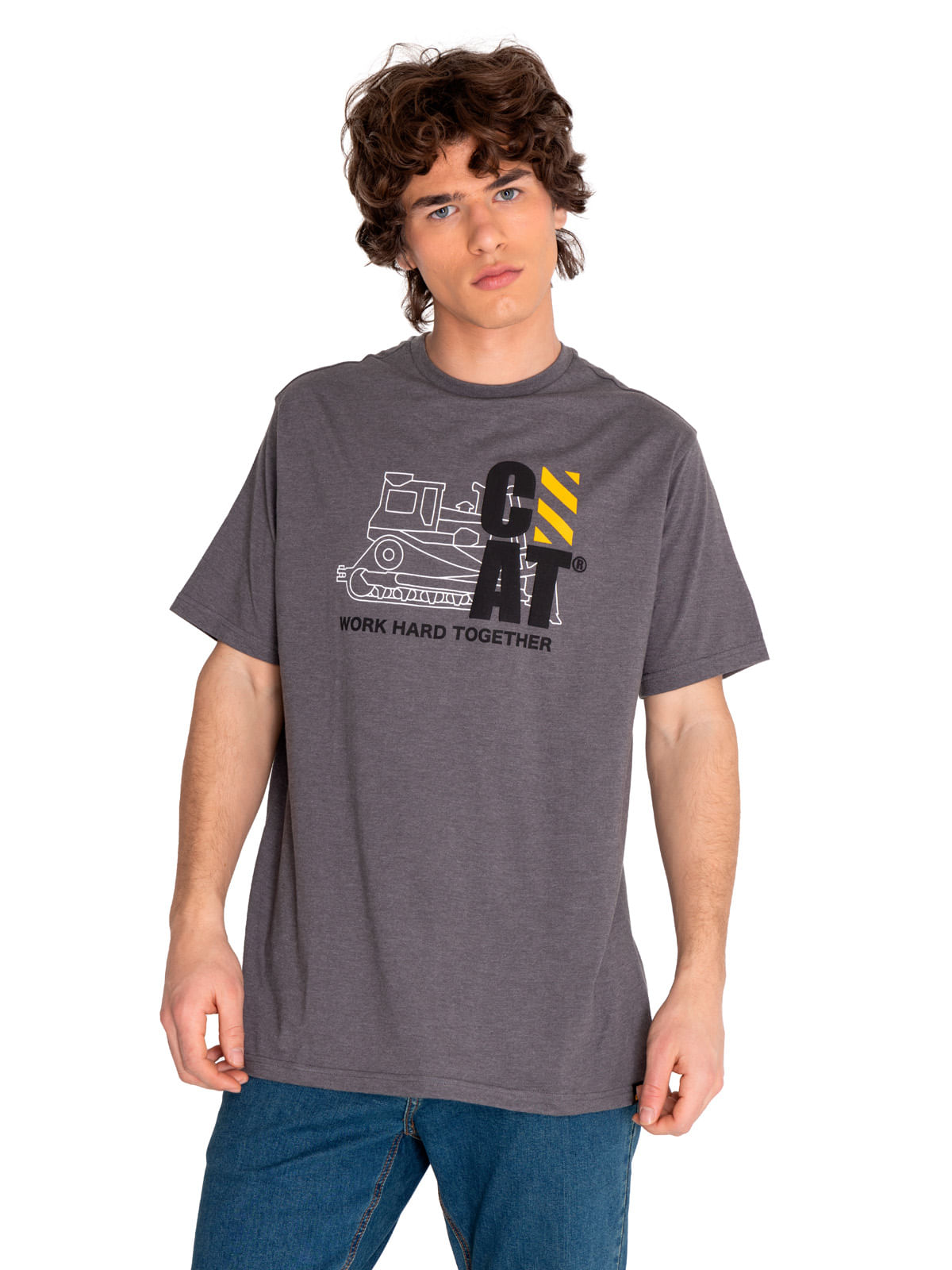 Polera Manga corta Casual Hombre WORKWEAR GRAPHIC TEE 3 Gris CAT