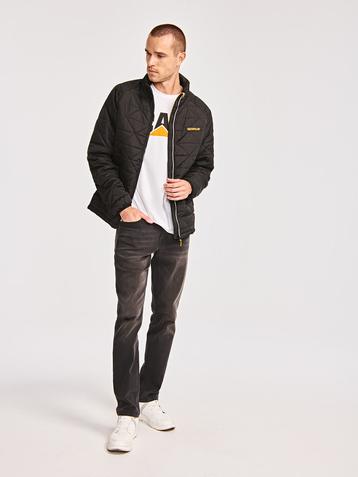 Chaqueta Casual Hombre MEDIUMWEIGHT INSULATED TRIANGLE QUILTED JACKET Negro CAT