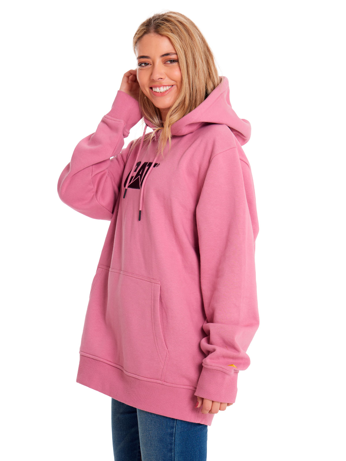 Polerón Casual Unisex FLEECE CAT LOGO PULLOVER HOODIE Rosado CAT