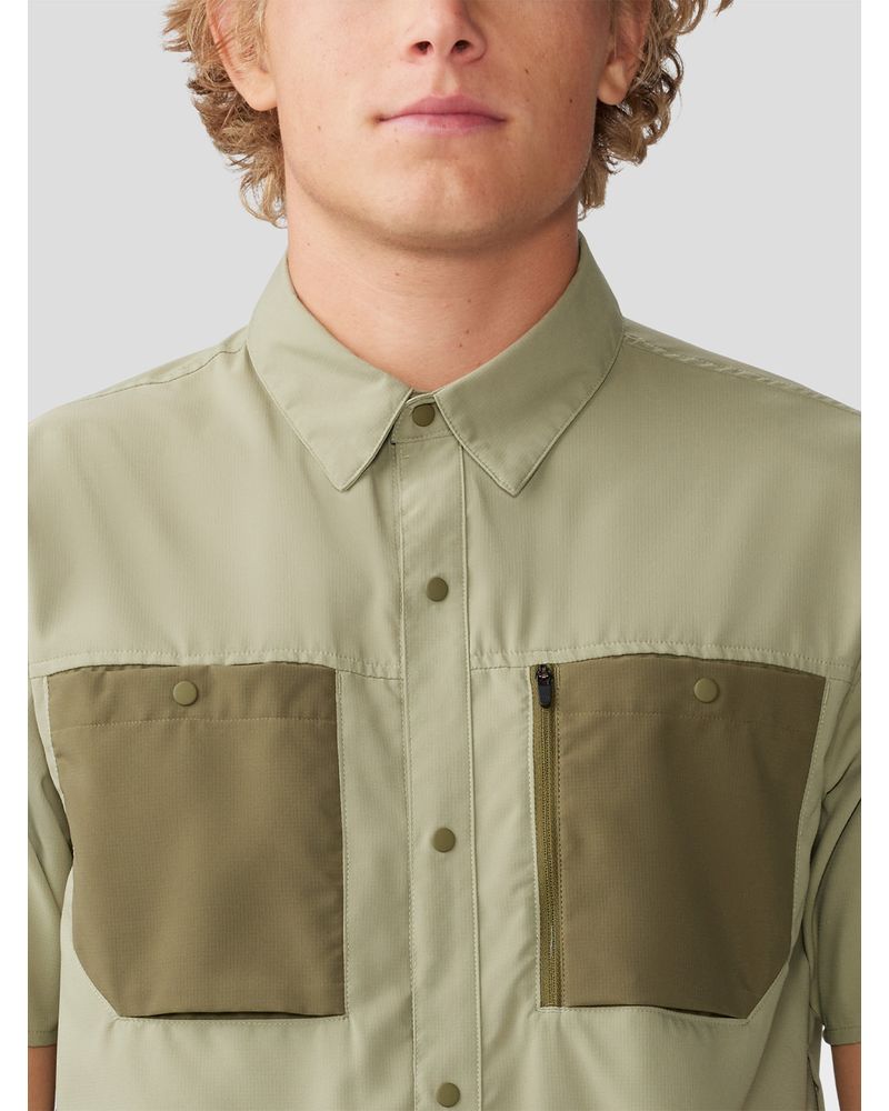 Camisa-Manga-Corta-Hombre-Trail-Sender-Verde-Mountain-Hardwear