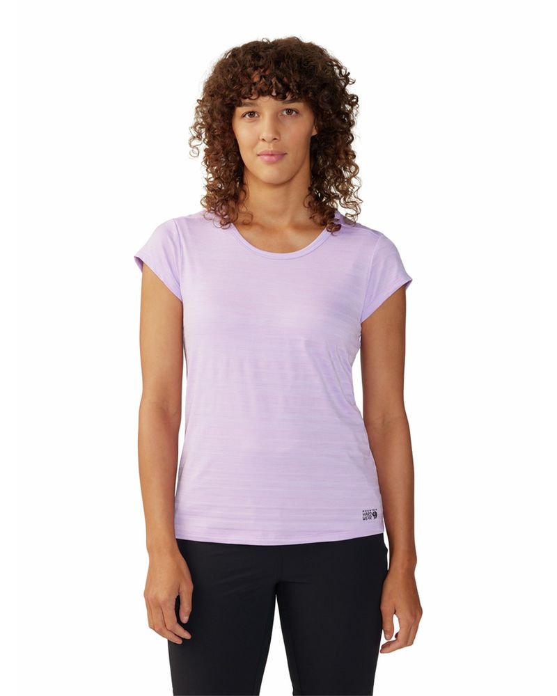 Polera-Manga-Corta-Mujer-Mighty-Stripe-Morado-Mountain-Hardwear