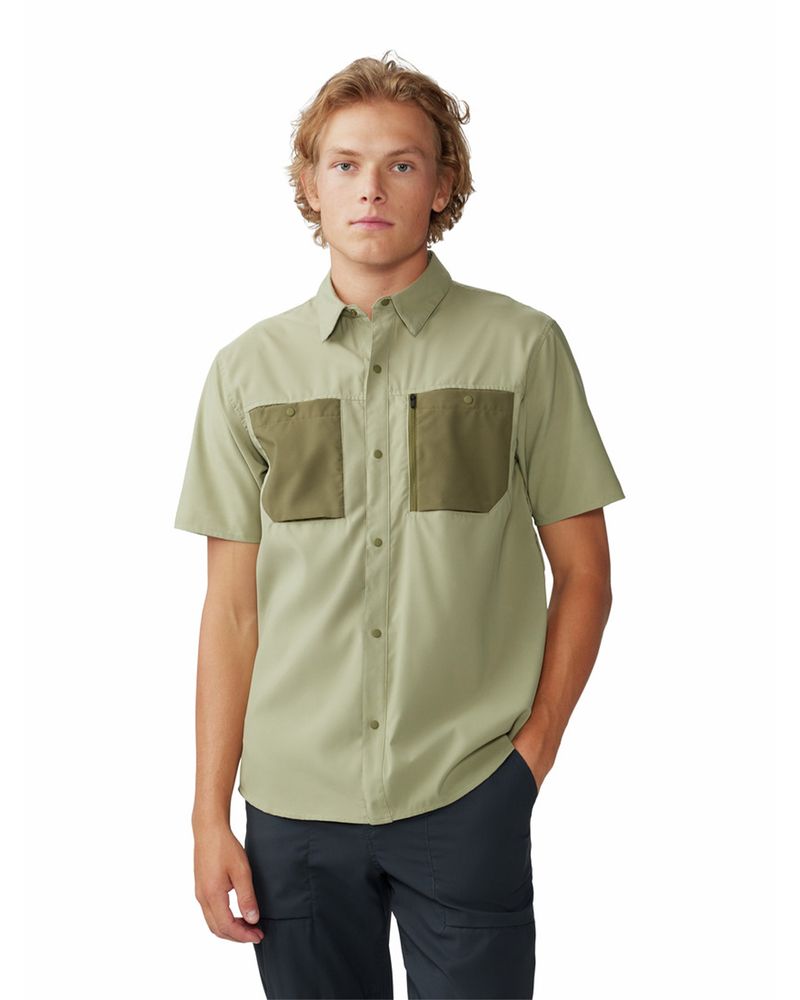 Camisa-Manga-Corta-Hombre-Trail-Sender-Verde-Mountain-Hardwear