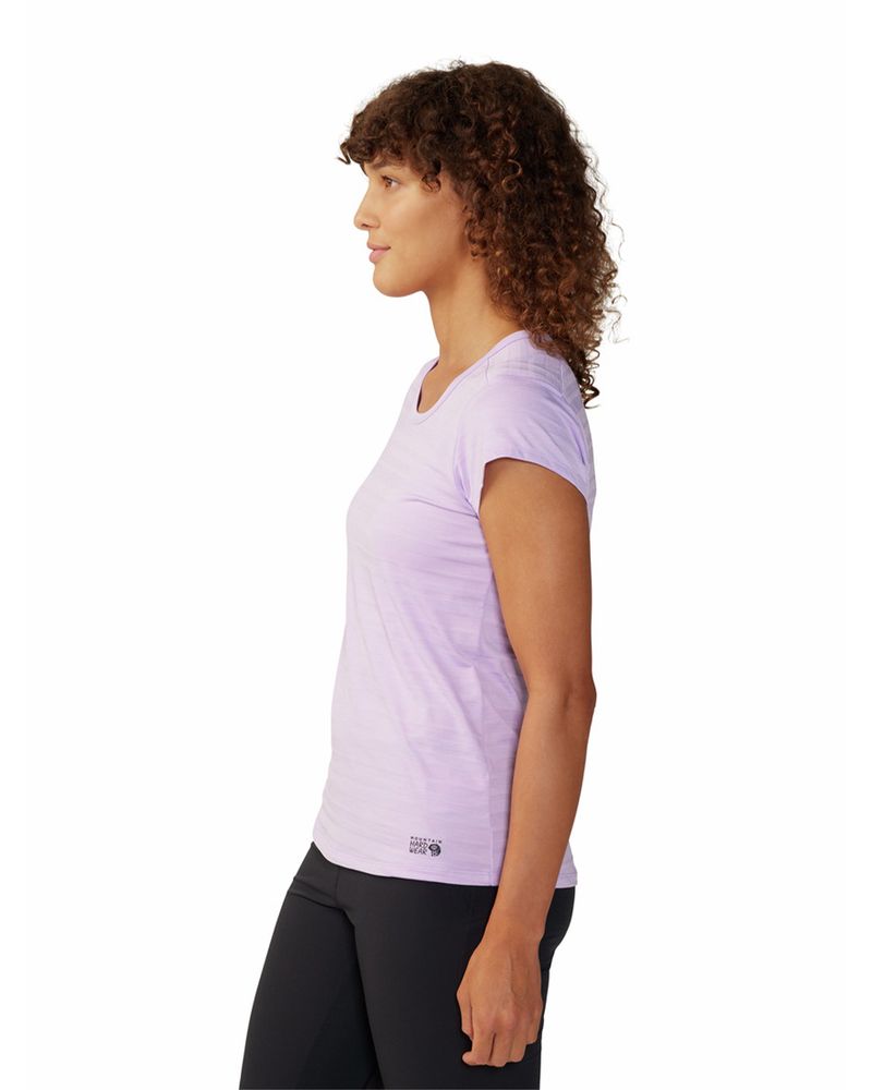 Polera-Manga-Corta-Mujer-Mighty-Stripe-Morado-Mountain-Hardwear