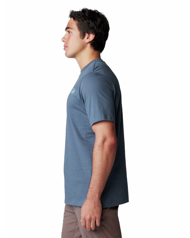 Polera-Manga-Corta-Hombre-Bear-Azul-Mountain-Hardwear
