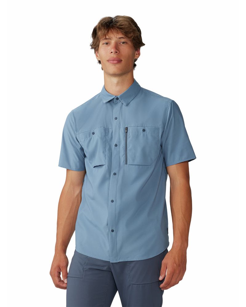 Camisa-Manga-Corta-Hombre-Trail-Sender-Azul-Mountain-Hardwear