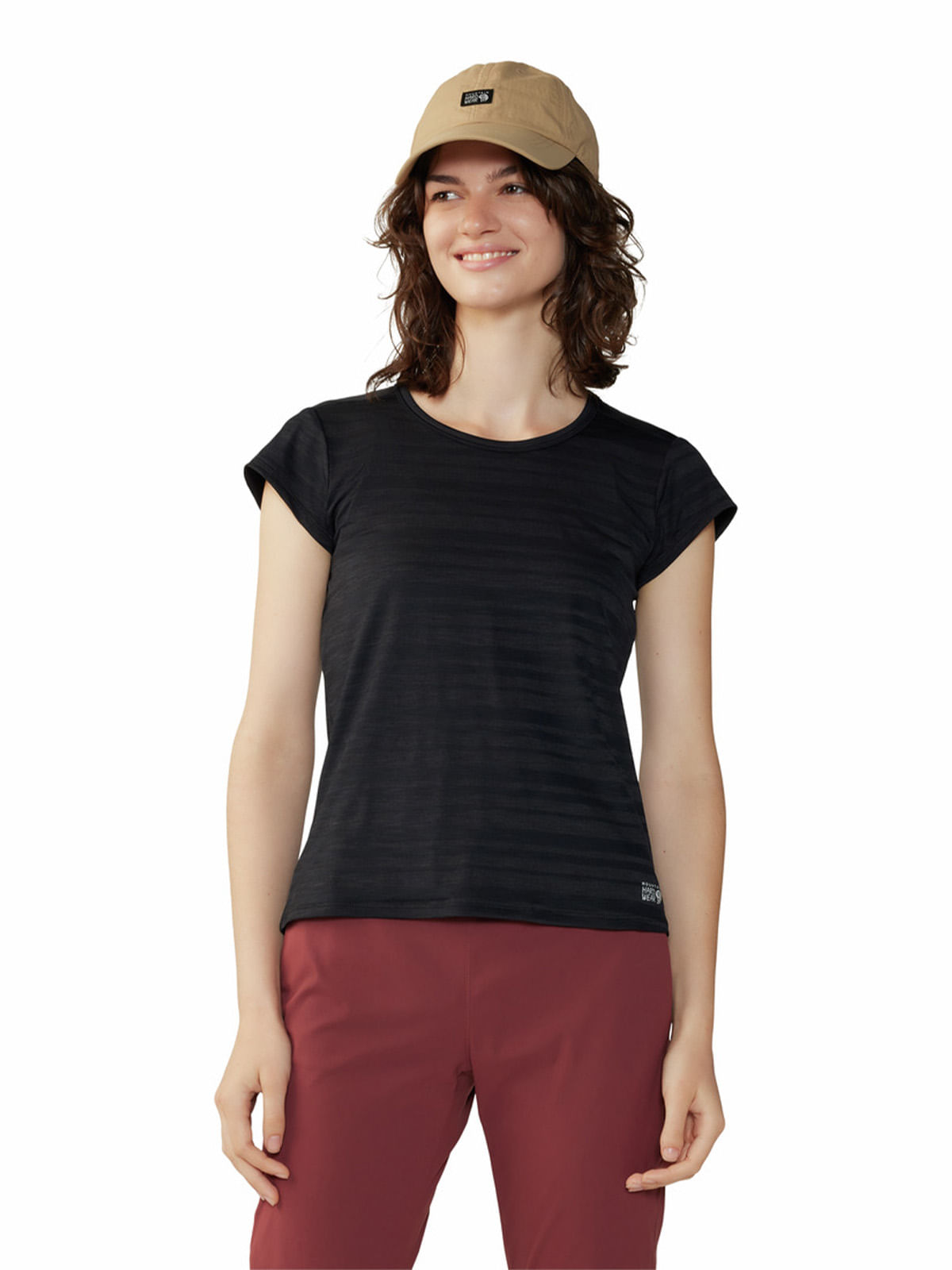 Polera Manga Corta Mujer Mighty Stripe Negro Mountain Hardwear