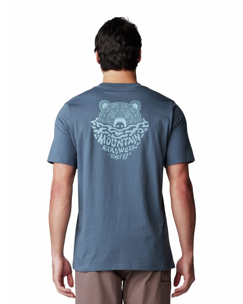 Polera-Manga-Corta-Hombre-Bear-Azul-Mountain-Hardwear