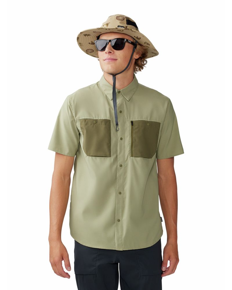 Camisa-Manga-Corta-Hombre-Trail-Sender-Verde-Mountain-Hardwear