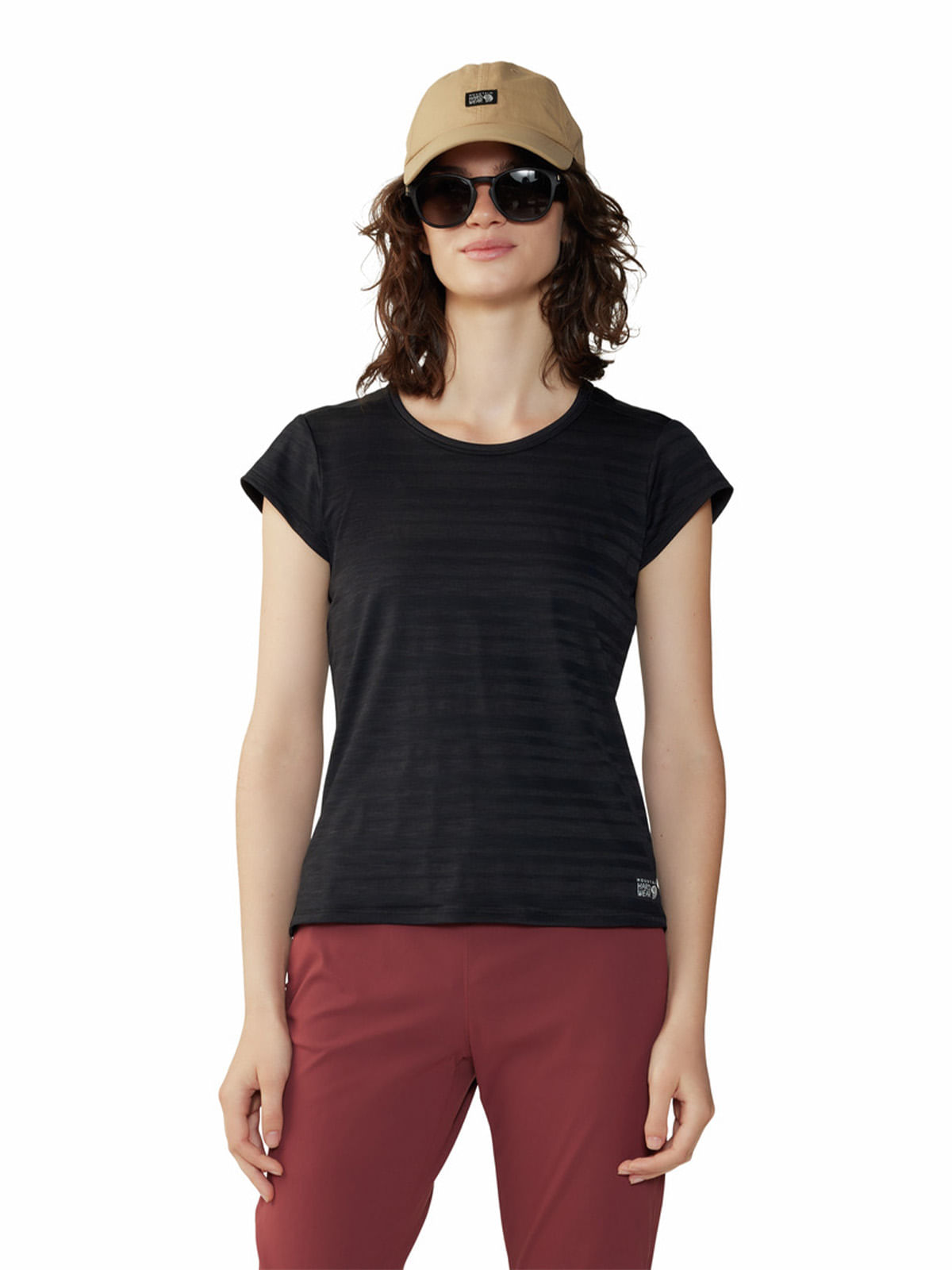Polera Manga Corta Mujer Mighty Stripe Negro Mountain Hardwear
