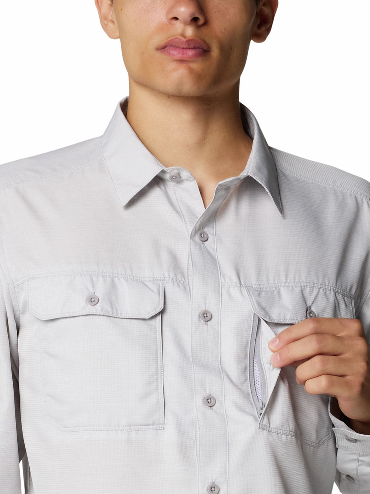 Polera Manga Larga Hombre Canyon Gris Mountain Hardwear