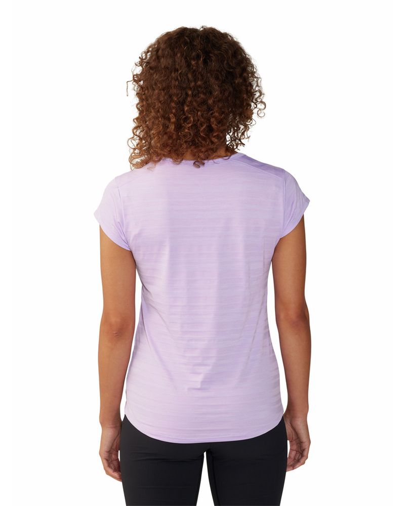 Polera-Manga-Corta-Mujer-Mighty-Stripe-Morado-Mountain-Hardwear