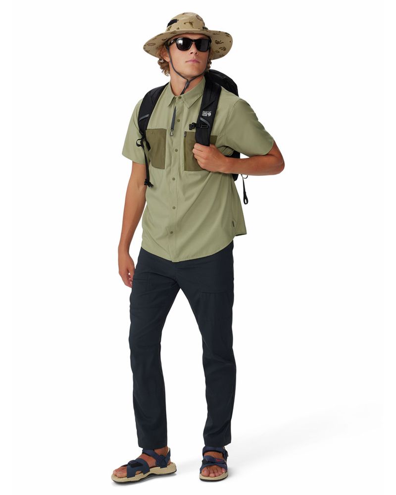 Camisa-Manga-Corta-Hombre-Trail-Sender-Verde-Mountain-Hardwear