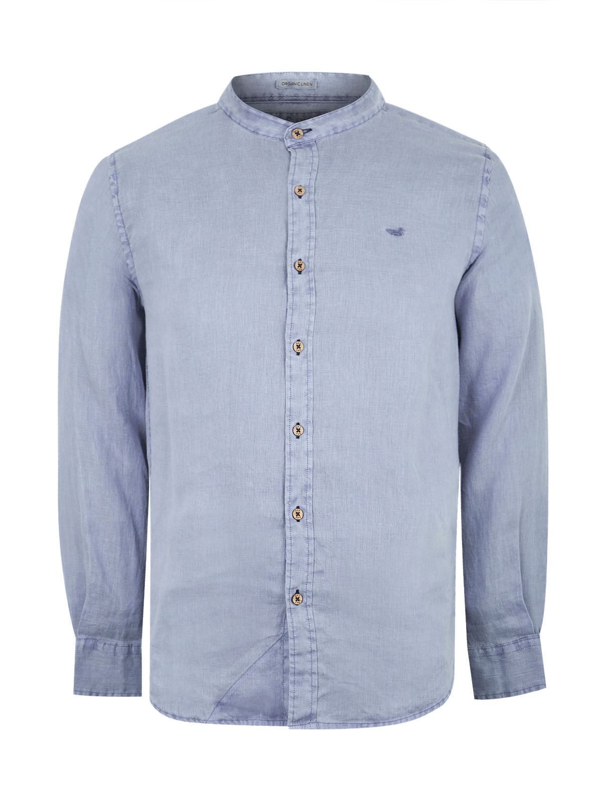 Camisa Lino Orgánico Hombre Linenmao Azul Rockford