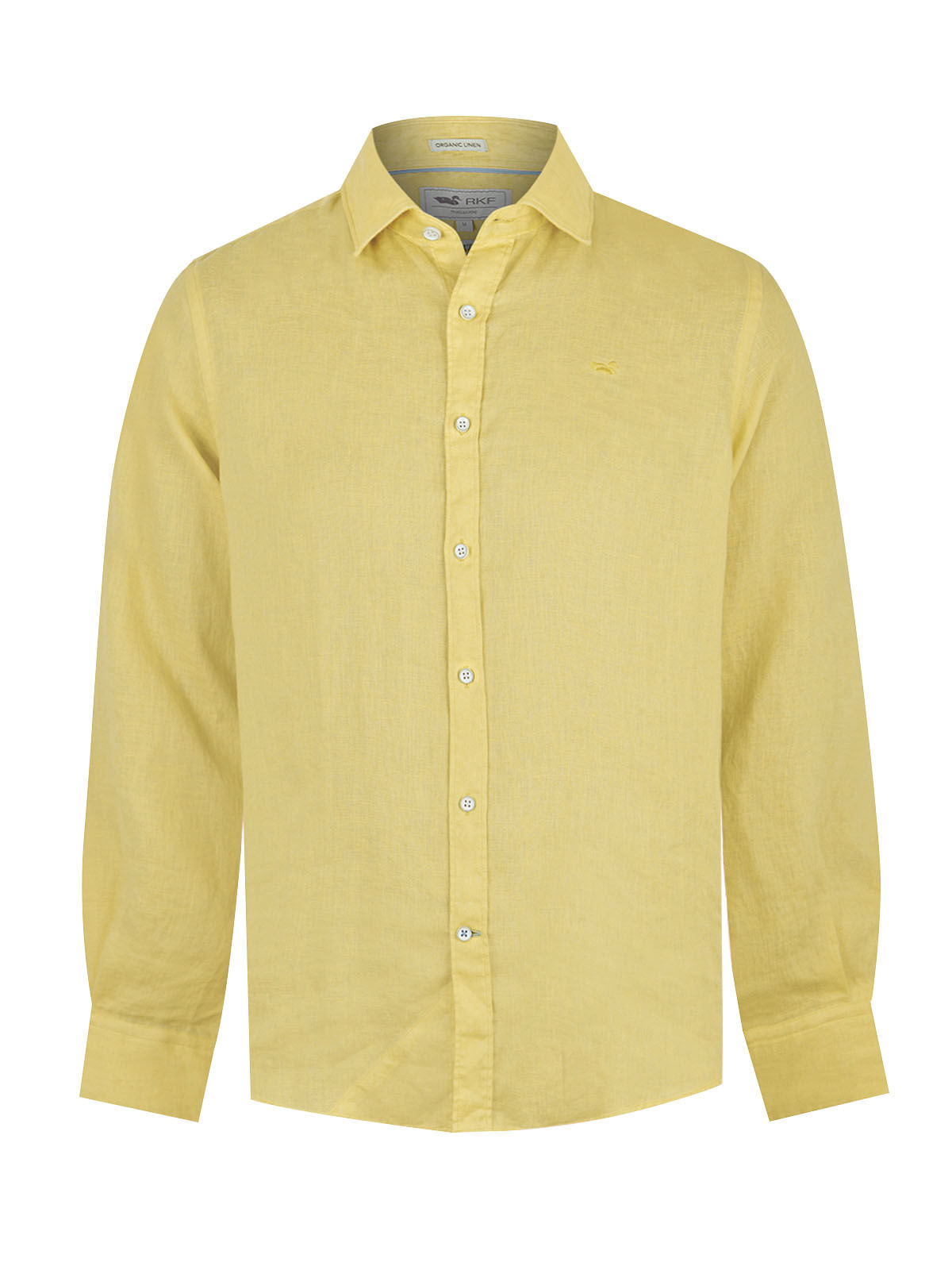 Camisa Lino Orgánico Hombre Linensol Amarillo Rockford