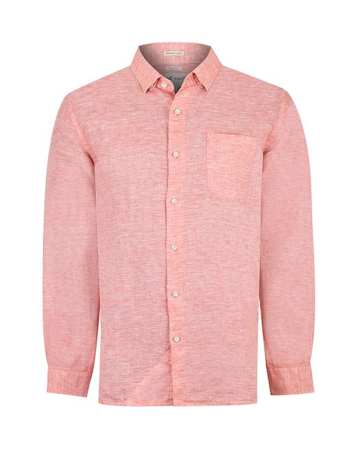 Camisa Lino Orgánico Hombre Linentex Rojo Rockford