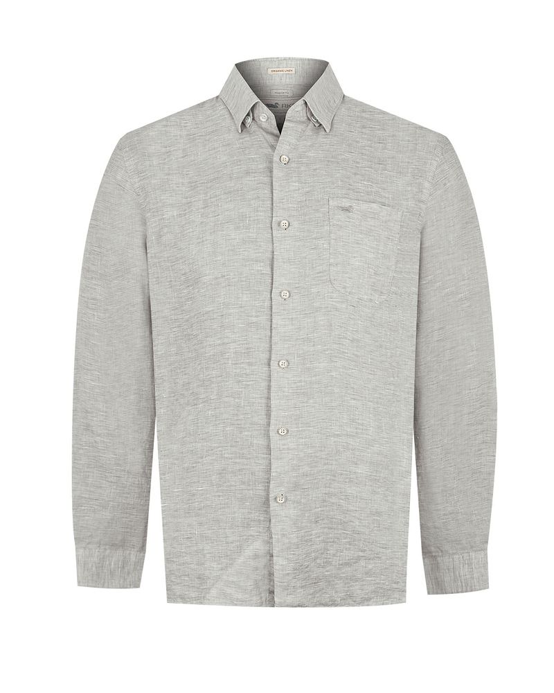 Camisa-Lino-Organico-Hombre-Linentex-Verde-Rockford