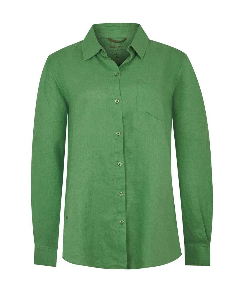 Blusa-Lino-Organico-Mujer-Lirio-Verde-Rockford