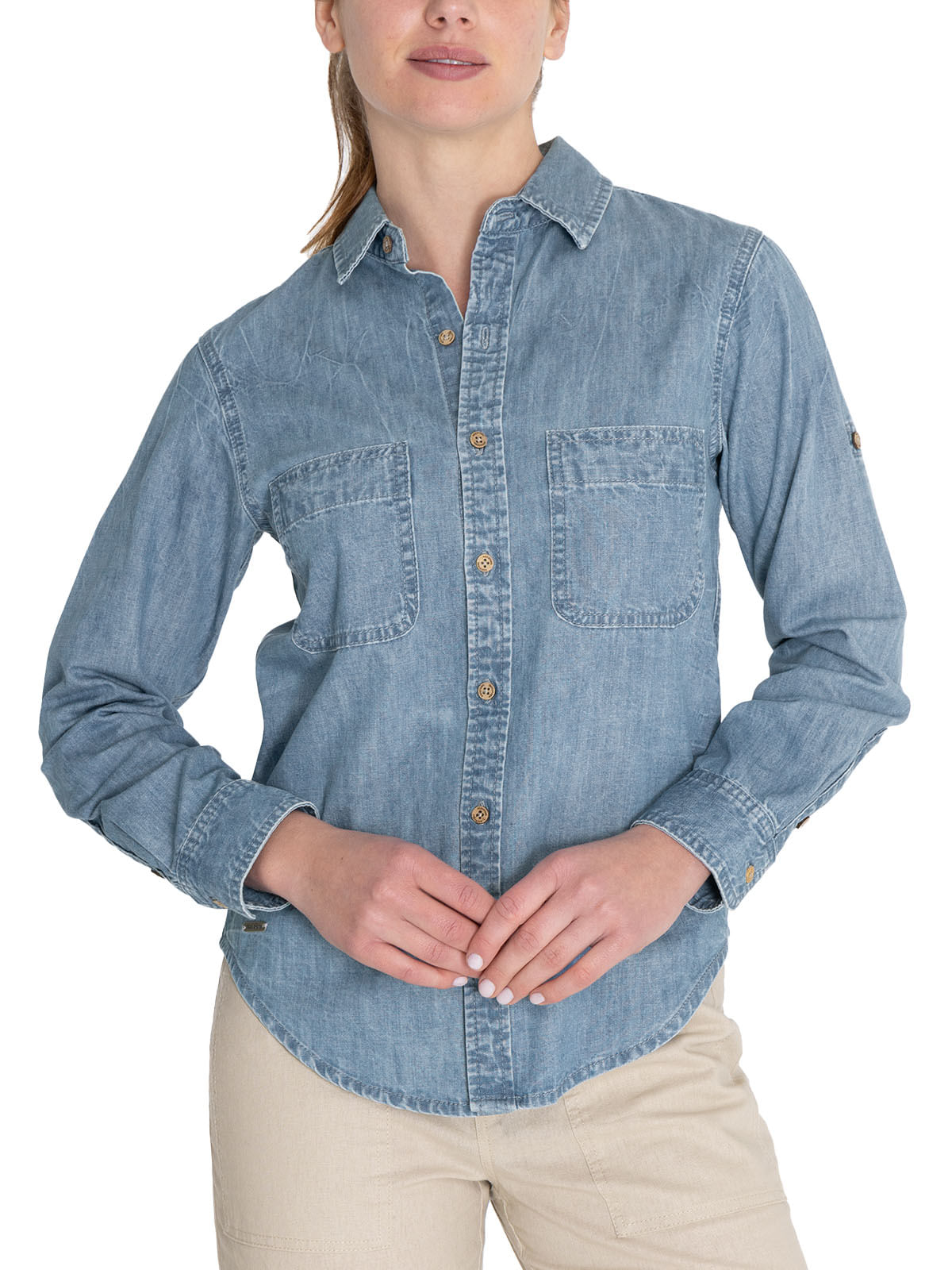 Blusa Algodón Orgánico Mujer Grema Celeste Rockford