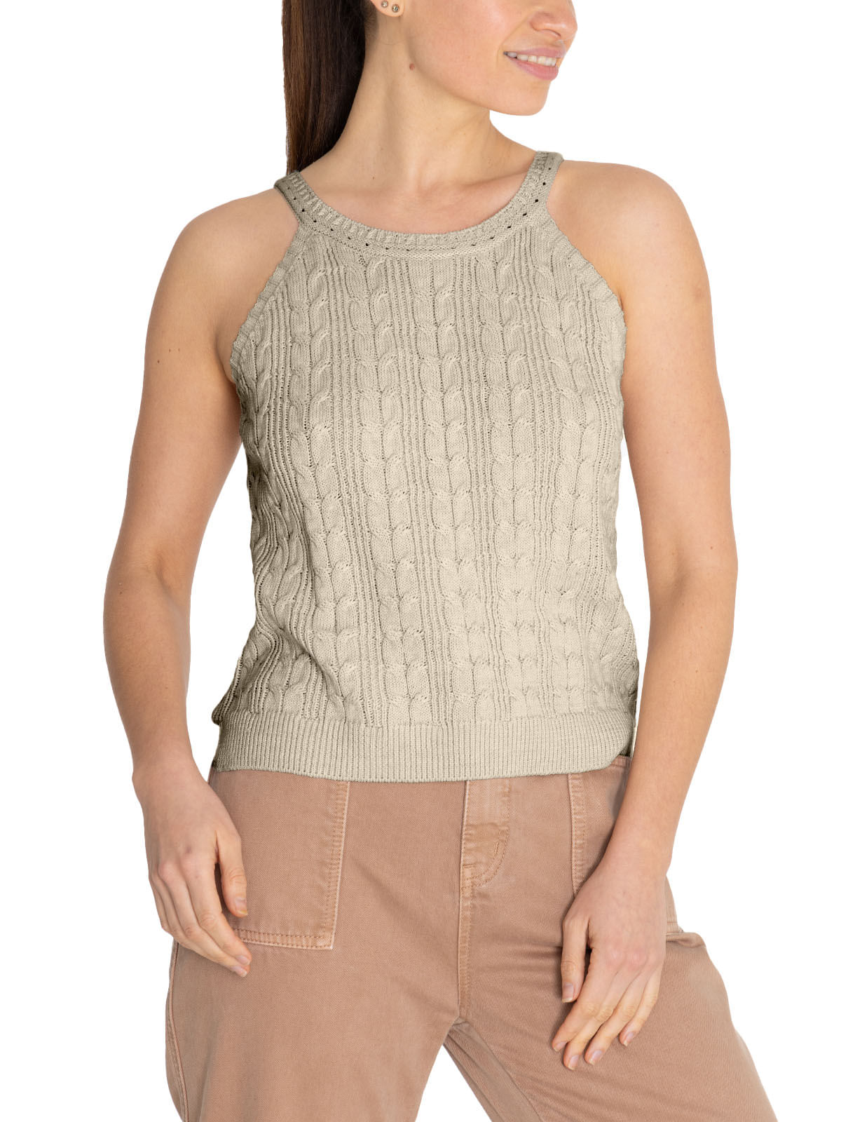 Polera Algodón Orgánico Mujer Samar Beige Rockford
