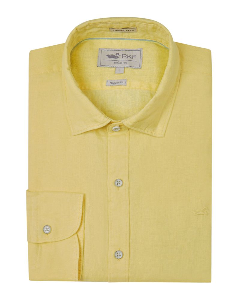 Camisa-Lino-Organico-Hombre-Linensol-Amarillo-Rockford