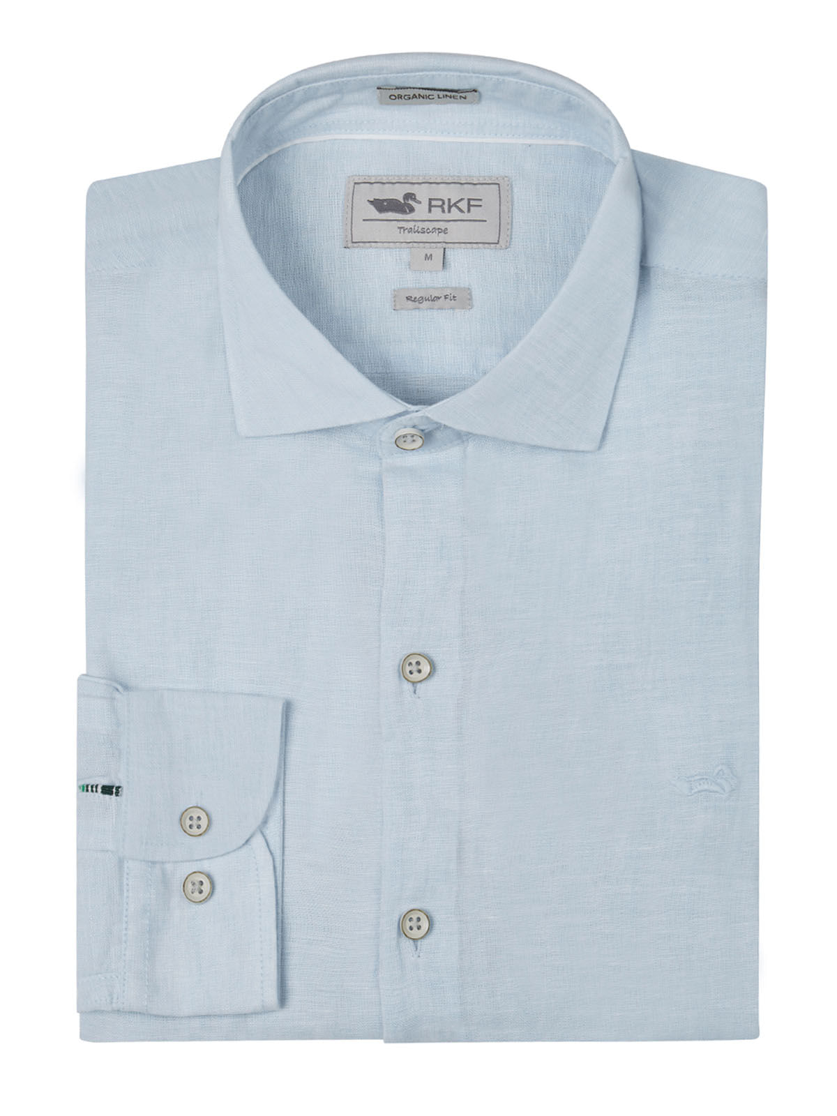 Camisa Lino Orgánico Hombre Linen Celeste Rockford