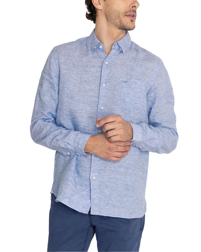 Camisa-Lino-Organico-Hombre-Linentex-Azulino-Rockford