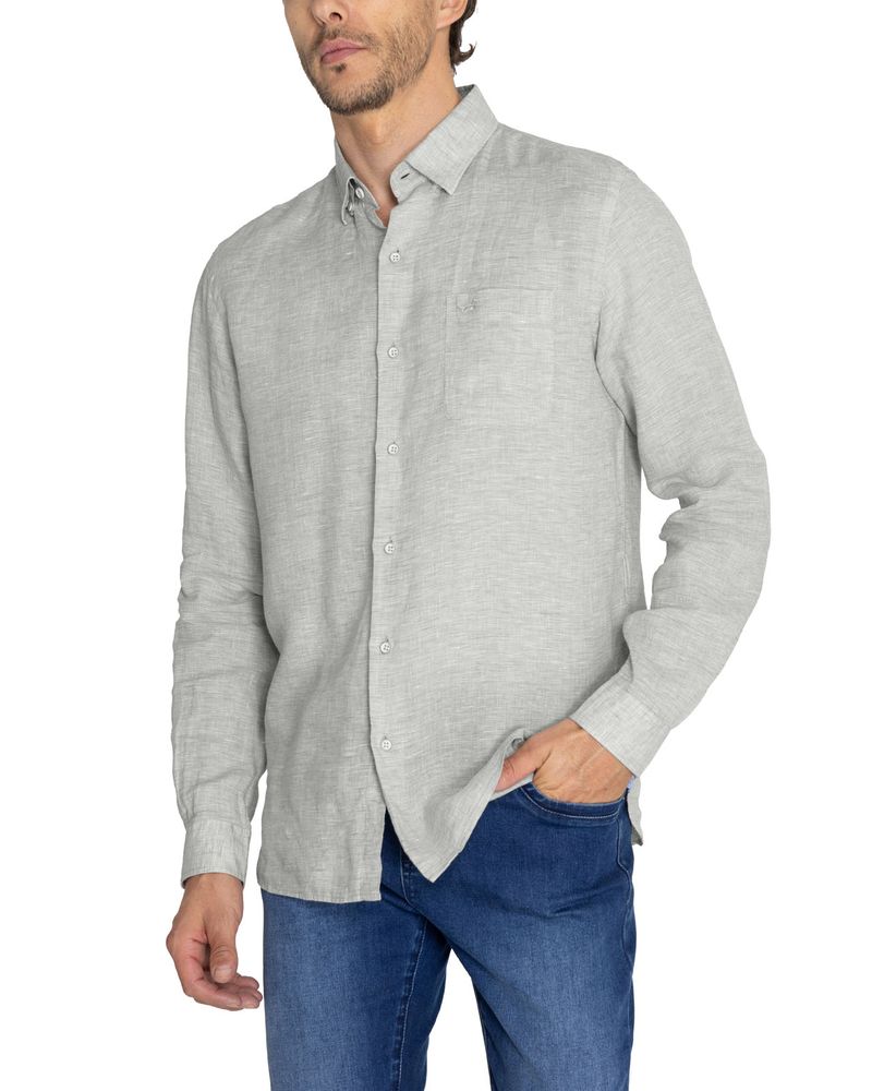 Camisa-Lino-Organico-Hombre-Linentex-Verde-Rockford