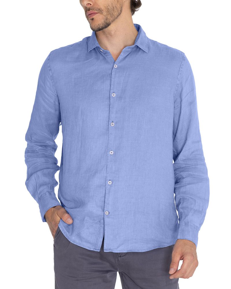 Camisa-Lino-Organico-Hombre-Linenpro-Azulino-Rockford