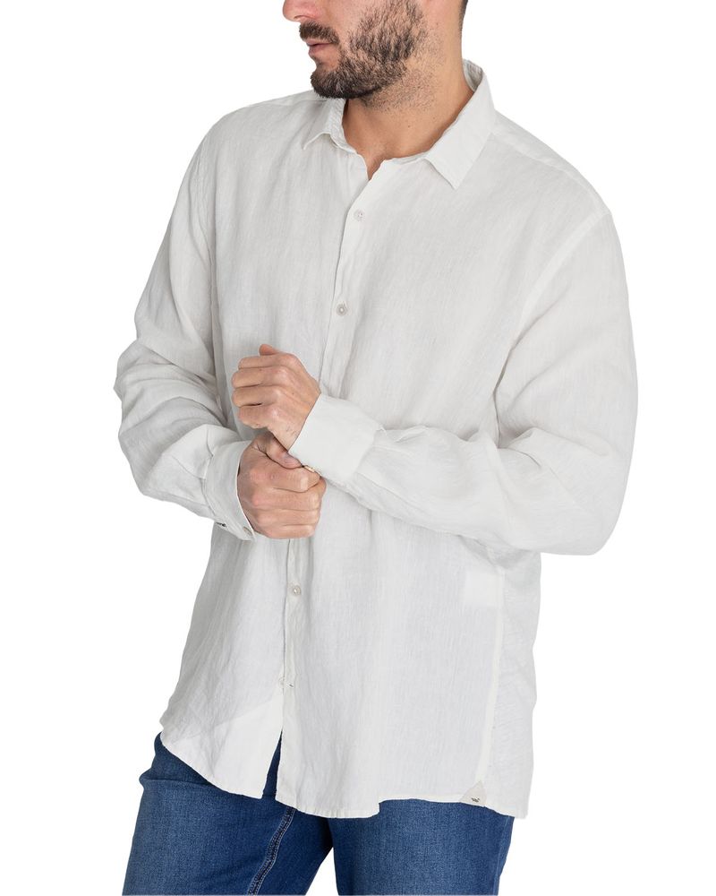 Camisa-Lino-Organico-Hombre-Linenpro-Blanco-Rockford